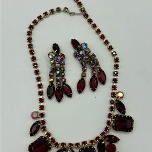 Vintage Red and Gold Jewelry Set